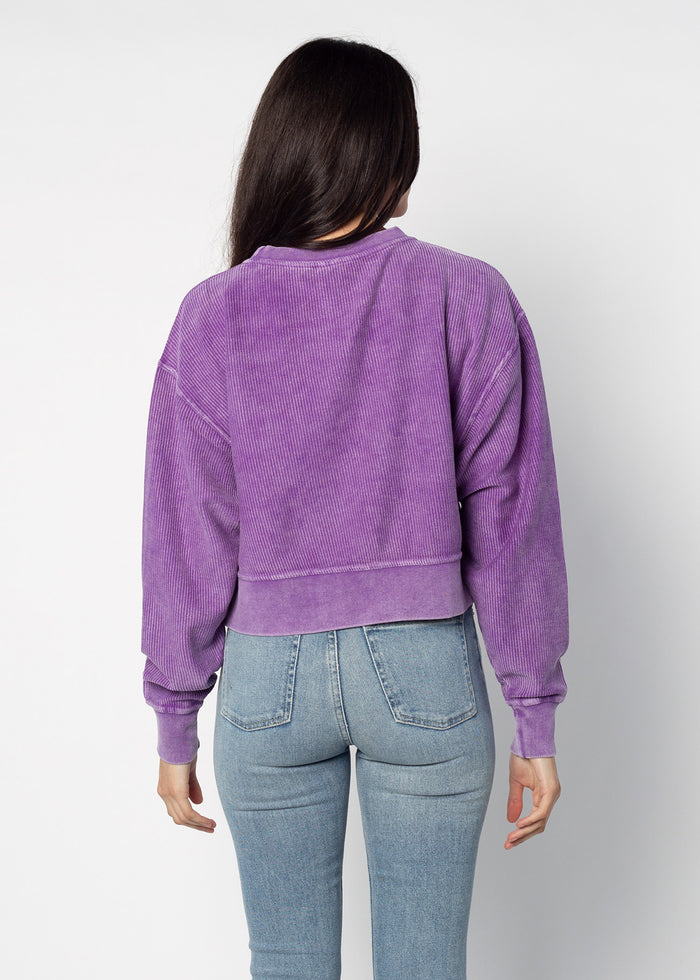 Women's LSU Varsity Corded Boxy Pullover