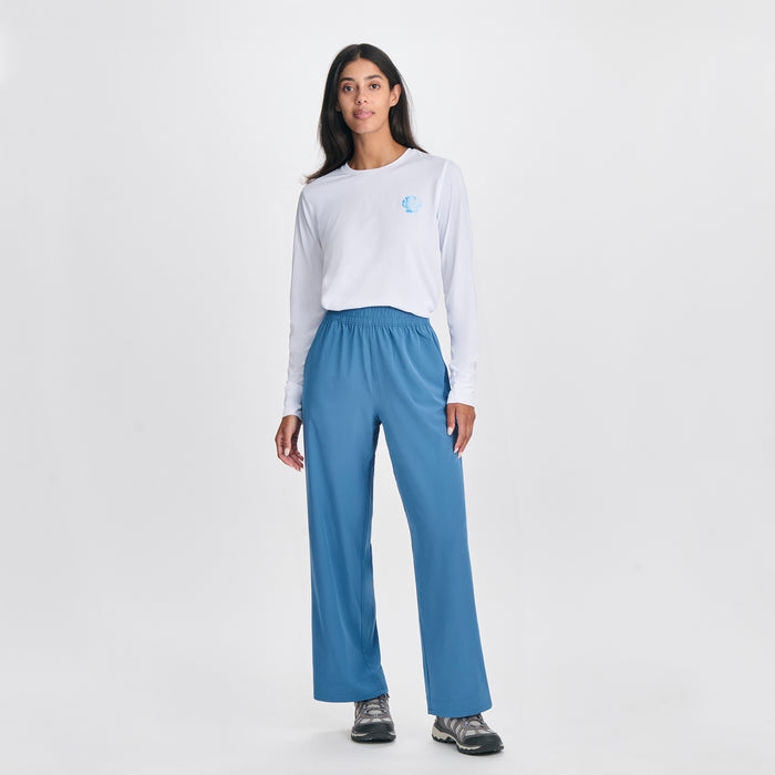 Women's Rio Textured Pants-Tile Blue-3