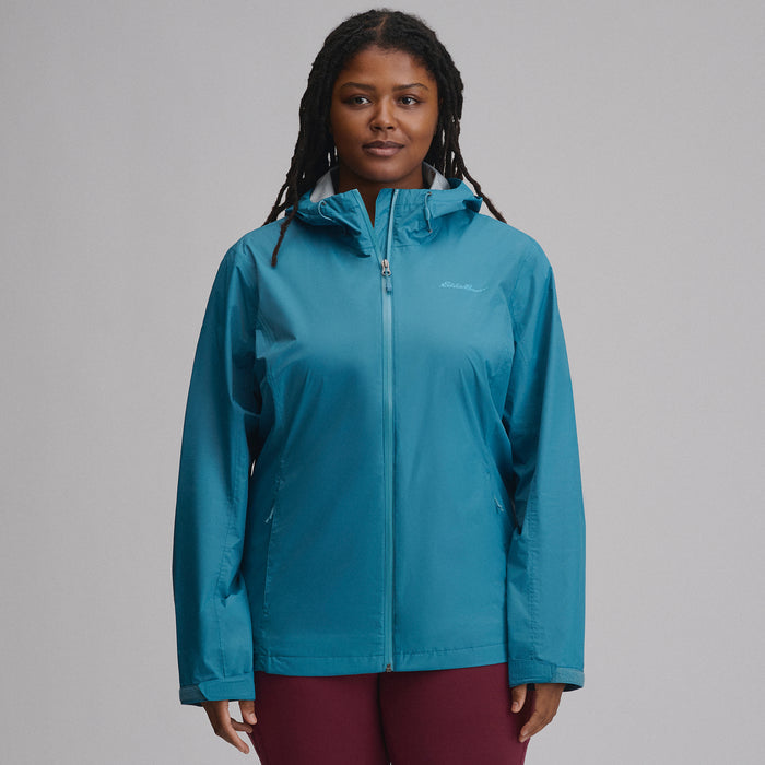 Women's RipPac® Pro Waterproof Hooded Rain Jacket-Azure-1