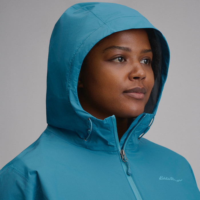 Women's RipPac® Pro Waterproof Hooded Rain Jacket-Azure-4