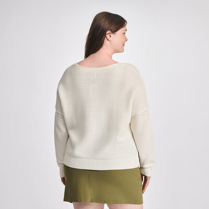 Women's Roll Neck Sweater-Cream-Plus-F1
