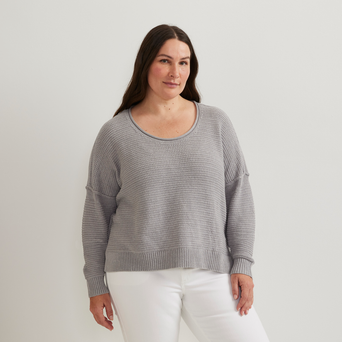 Women's Roll Neck Sweater-Htr Gray-Plus-C1