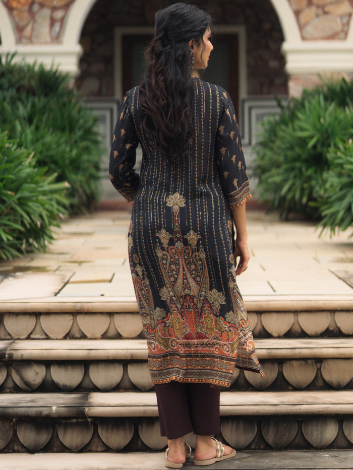 Women's Sequined Straight Kurta Set