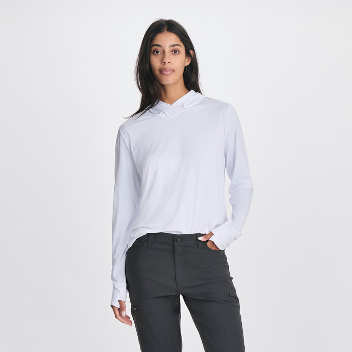 Women's Sundrift Upf Hoodie-White-1