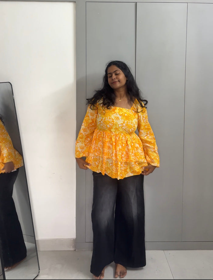 Yellow Peplum top