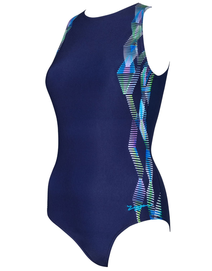 Zoggs Circus Hi Front Swimsuit - Blue/Multi