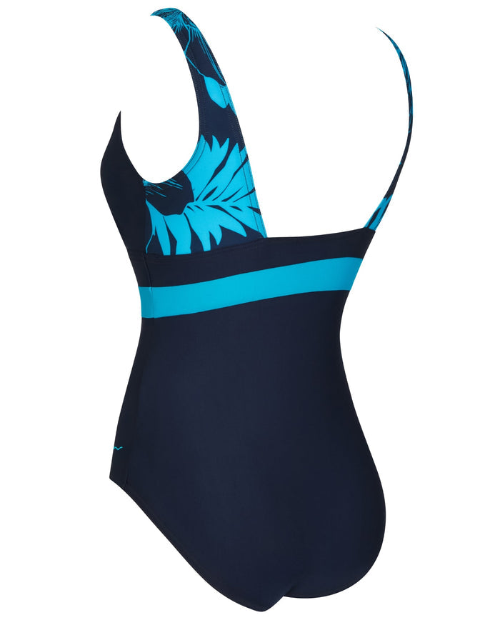 Zoggs Fiji Squareback Swimsuit - Navy/Turquoise
