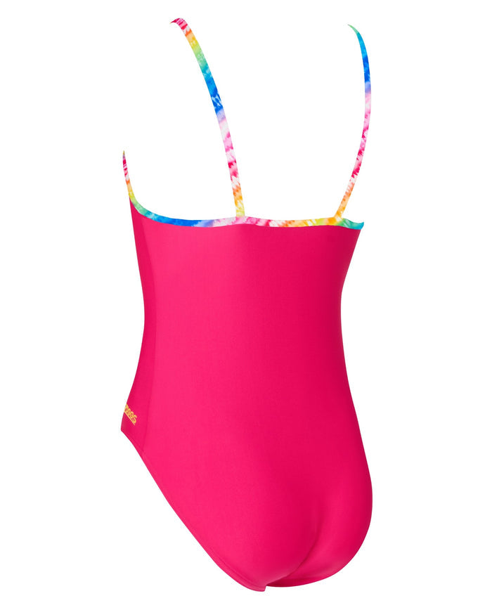 Zoggs Girls Rainbow Ripple Classicback Swimsuit - Pink