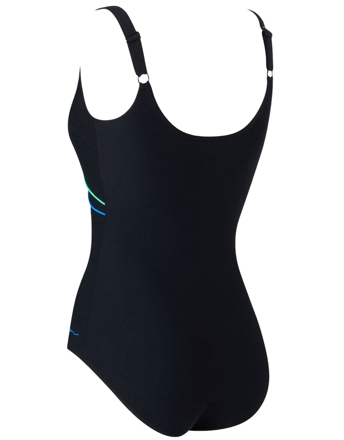 Zoggs Mystic Adjustable Macmaster Scoopback Swimsuit - Black/Multi