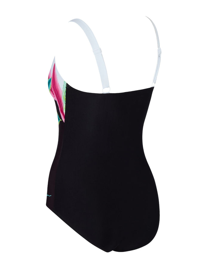Zoggs Plantopia Adjustable Classicback Swimsuit - Black/Multi - Womens Swimwear