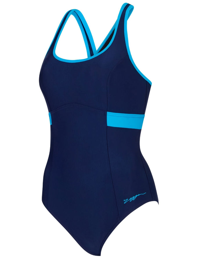 Zoggs Seaside Dakota Crossback Swimsuit - Navy Blue