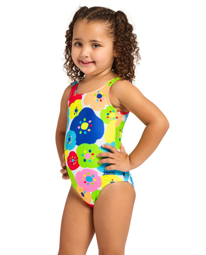 Zoggs Tots Girls Bloomie Scoopback Swimsuit - Multi