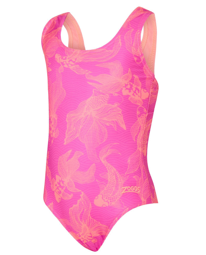 Zoggs Tots Girls Koi Pink Actionback Swimsuit - Pink