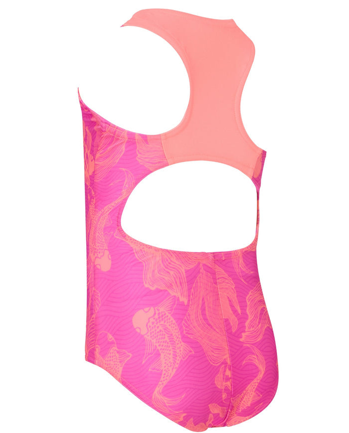 Zoggs Tots Girls Koi Pink Actionback Swimsuit - Pink
