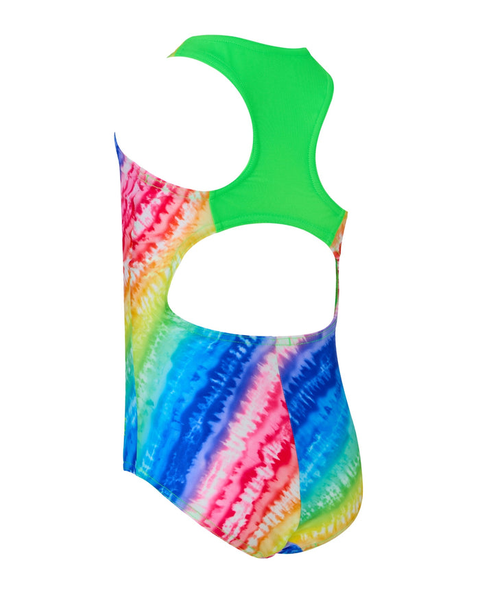 Zoggs Tots Girls Rainbow Ripple Actionback Swimsuit - Multi
