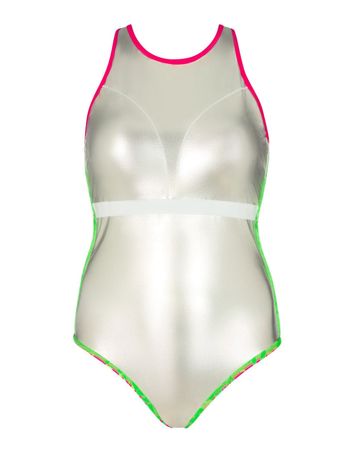 Zoggs Undersea Magic Green Thermal Lined Crossback Swimsuit - Green/Multi