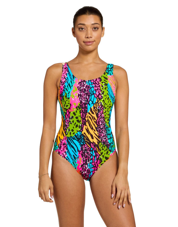 Zoggs Wild Mix Thermal Lined Scoopback Swimsuit - Multi