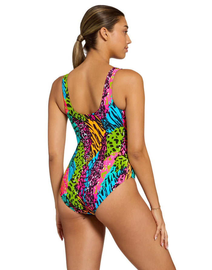 Zoggs Wild Mix Thermal Lined Scoopback Swimsuit - Multi