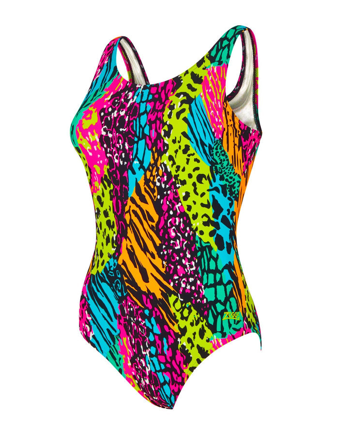 Zoggs Wild Mix Thermal Lined Scoopback Swimsuit - Multi