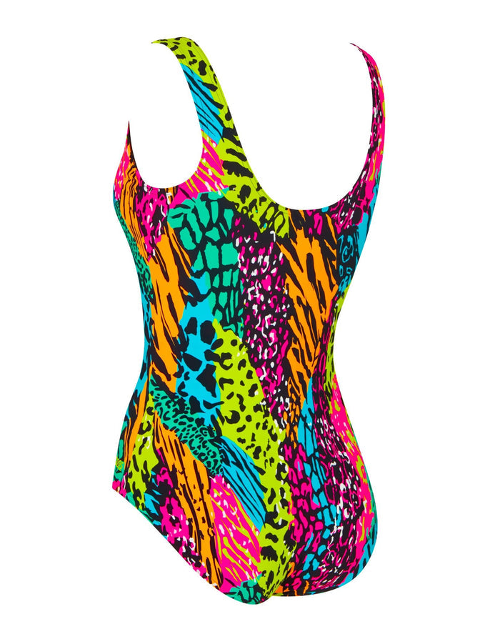 Zoggs Wild Mix Thermal Lined Scoopback Swimsuit - Multi
