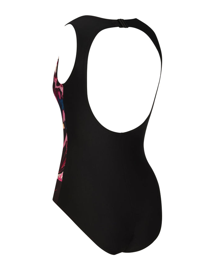 Zoggs Yuma Hi Front Swimsuit - Black/Pink